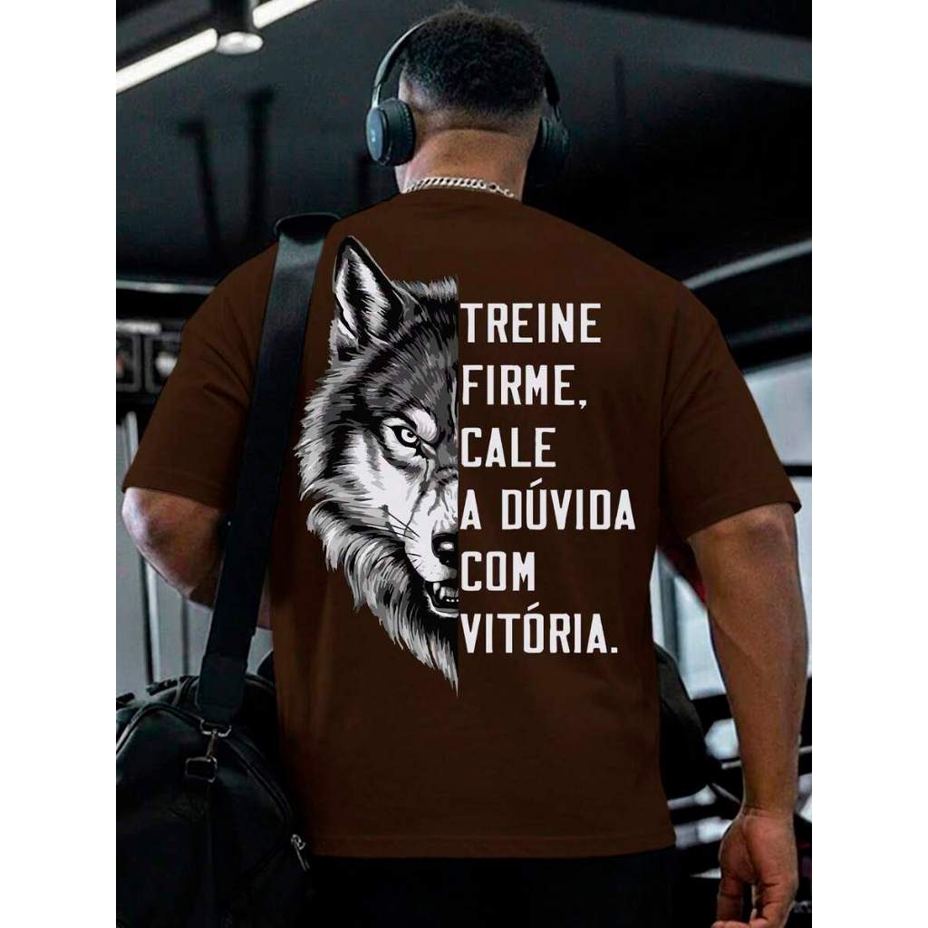 Camiseta Masculina Oversized 100% Algodão Treino Musculação Academia Treine Firme Foco Lançamento