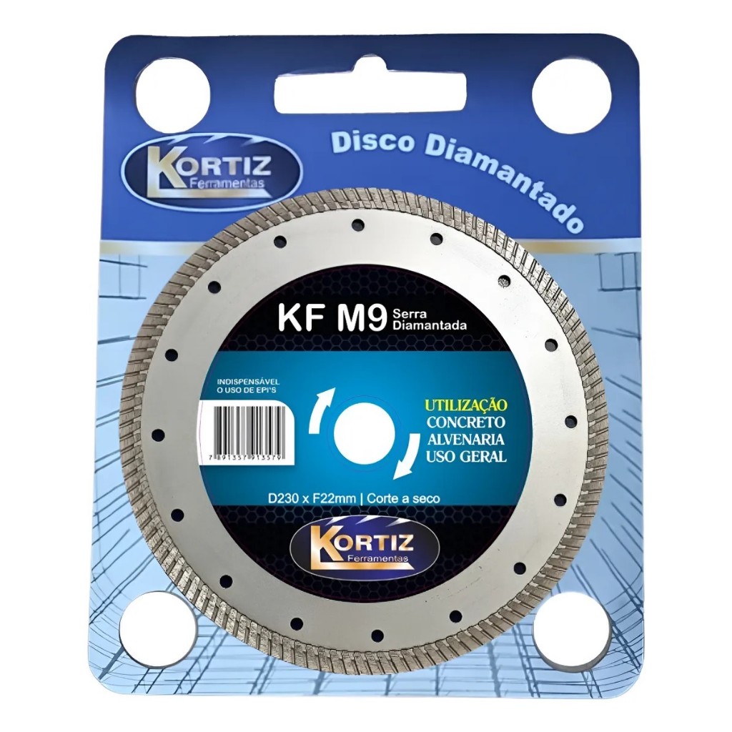 Disco Corte Diamantado 230mm Turbo 9" Maquitao uso Cerâmica Telha Tijolo Mármore Granito e Concreto