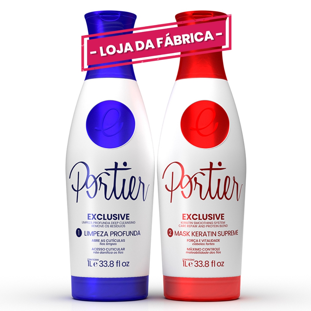 Progressiva Portier Exclusive Kit 2x1000ml em Oferta na Shopee