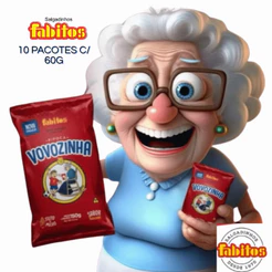 Pipoca Doce Vovozinha Fabitos 60g Kit 10 Pacotes