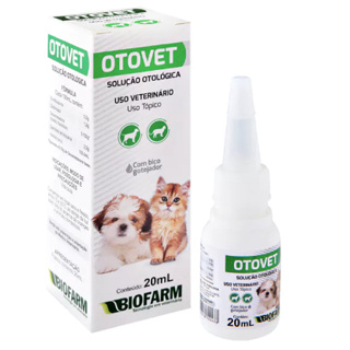 Otovet Solução Otológica 20mL Cães Gatos Infecção Ouvido Biofarm em Oferta na Shopee