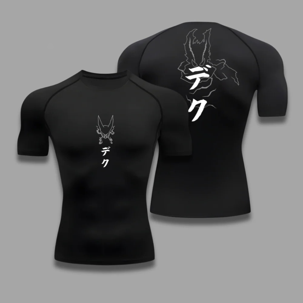 Camiseta Compressao Apertada Fitness Deku Izuku Midoriya BOku No Hero Anime Gym Academia