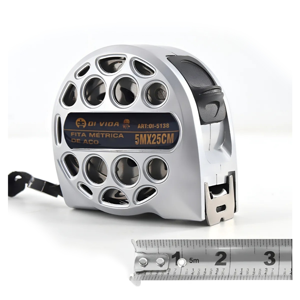 Fita Métrica Trena De Aço Inox 5mx25mm Com Trava Presilha em Oferta na Shopee
