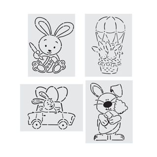 CUTKM0002 - Kit com 4 Stencils Pintura 15X20cm Coelho Páscoa Mylar 190 Micras em Oferta na Shopee