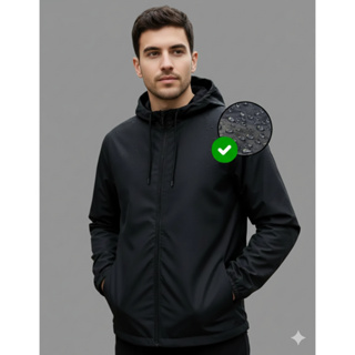 Jaqueta Corta Vento P ao G4 Masculina Impermeável Capuz Zíper em Oferta na Shopee