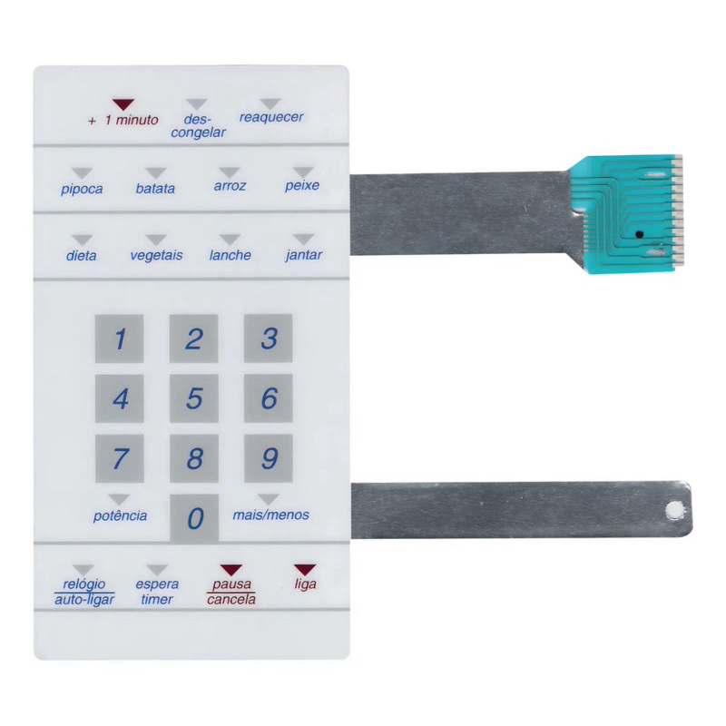 Membrana Teclado Microondas Samsung MW6700- Mw6750 S/dourar (17,4cm/altura x 9,3