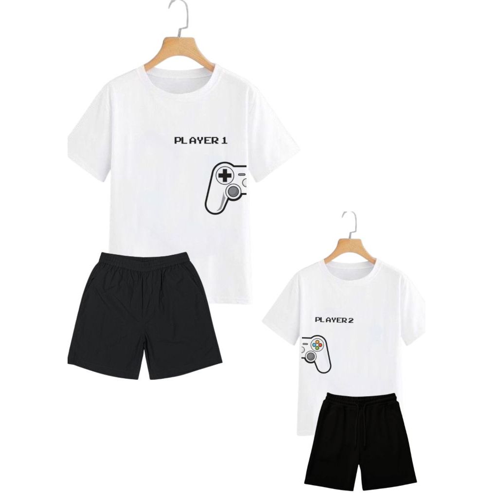 Conjunto Camiseta Adulto Estampada Game e Short Tactel, Camiseta Infantil Estampada Game e Short Moletom Tamanhos 2 ao G