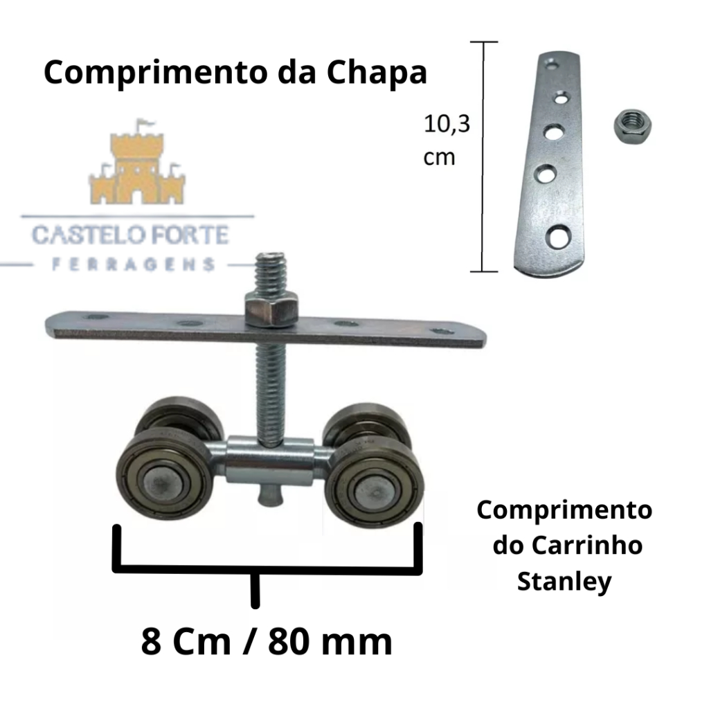 Roldana Para Portão De Correr Trilho 4x1 1 - 1 Unidade