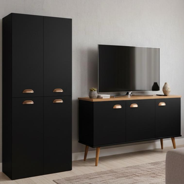 QUEIMA DE ESTOQUE - Kit Armário Organizador Retrô + Balcão Buffet Multiuso