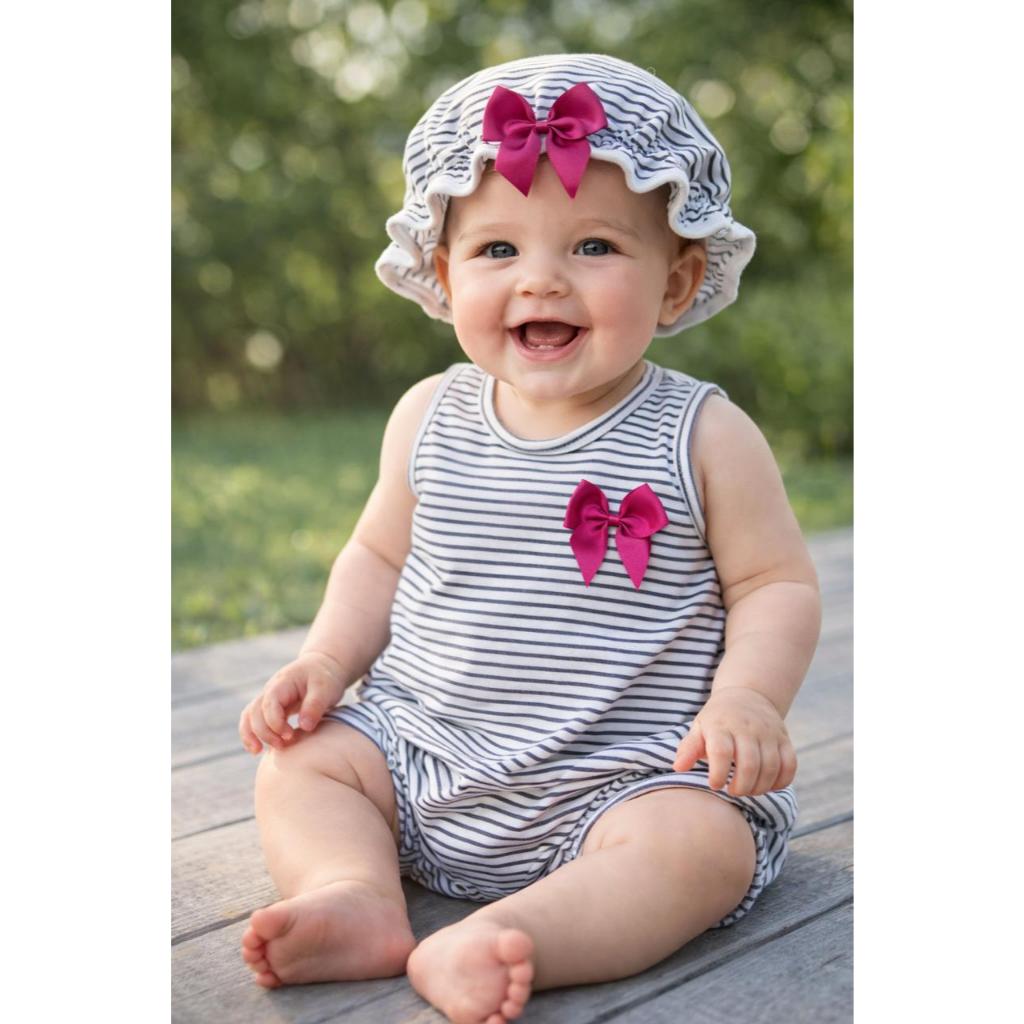 Romper Banho de Sol com Chapeuzinho - JD Kids - 3911