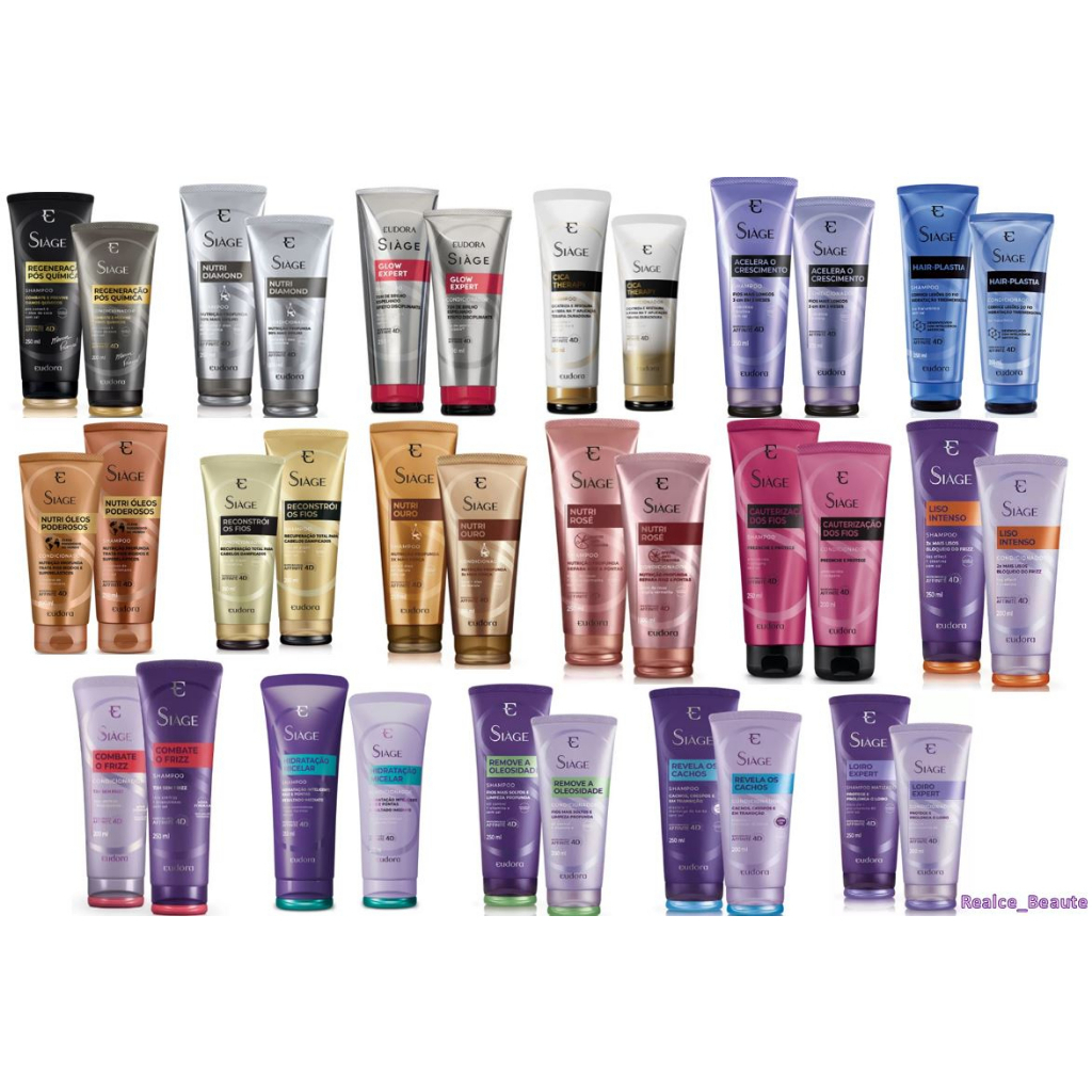 Shampoo E Condicionador e Mascara Siage Eudora (Unitario) em Oferta na Shopee
