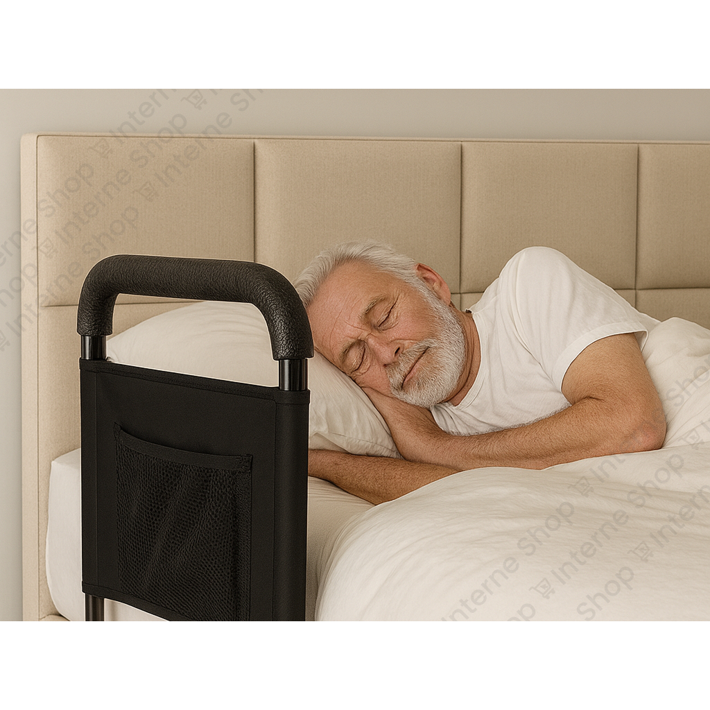 Grade de Cama PRETA – Apoio de Segurança para Idosos | REFORÇADA Até 130kg | Para Idosos e Crianças