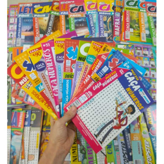 kit 12 caça-números caçanumero sem repetição revista passatempo revistinha passa-tempo em Oferta na Shopee