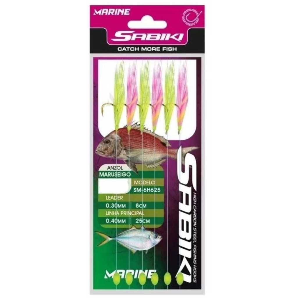 Sabiki Marine Sports c/ Anzol Maruseigo Isca Chicote Linhada Espinhel