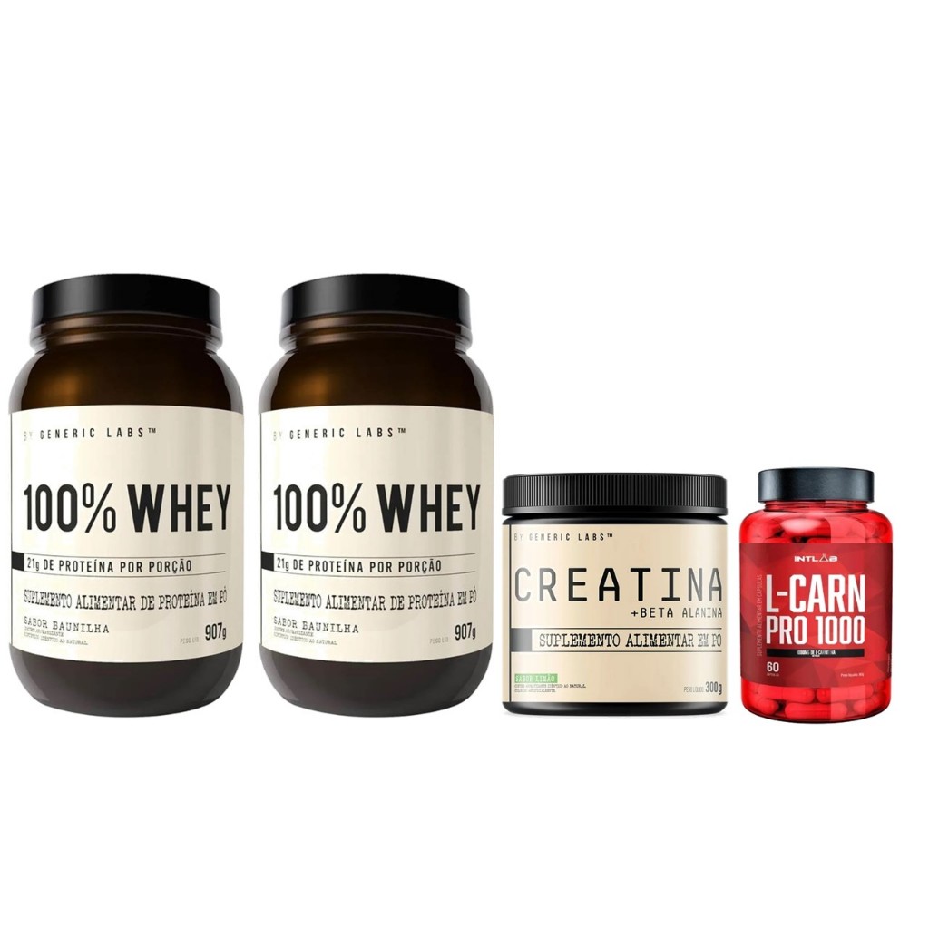 100% whey protein 1,8kg + L Carnitina 6caps (bloqueador de gordura) + Creatina monohidratada300g