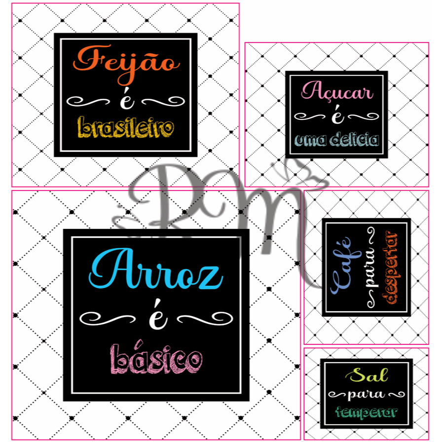 Adesivo de vinil alta qualidade a prova d'água / Mantimento organizador kit 5 peças cozinha em Oferta na Shopee