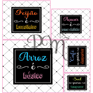 Adesivo de vinil alta qualidade a prova d'água / Mantimento organizador kit 5 peças cozinha em Oferta na Shopee