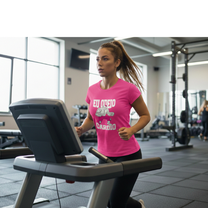 CAMISETA FEMININA TREINOS ACADEMIA CORRIDAS PROMOÇAO ENVIO RAPIDO DIA A DIA ESTAMPADA EU ODEIO CARDIO