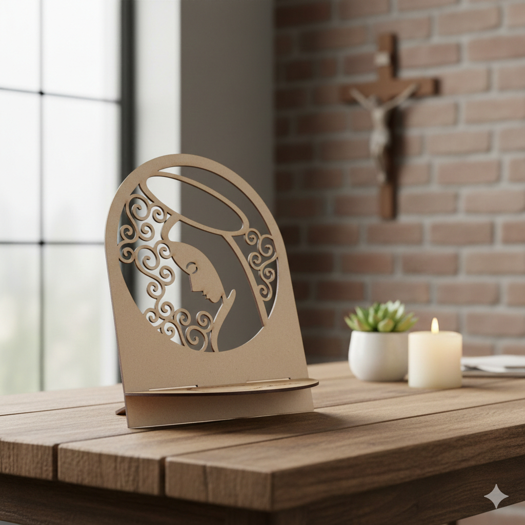 Porta Bíblia livro Suporte Para Leitura Apoio em mdf cru Nossa Senhora em Oferta na Shopee