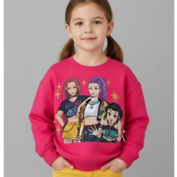 Moletom Infantil Gola Redonda Feminina Guerreiras Do K-pop Huntrix Filme (volta as aulas)