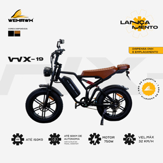 Bicicleta Elétrica 750W Fat Bateria de Lítio Removível E-bike Wehawk Wx-19 48V 15Ah Marrom em Oferta na Shopee