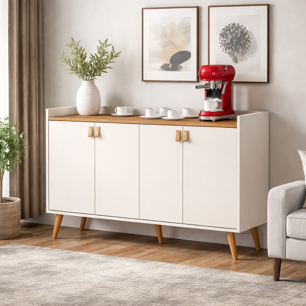 Aparador Buffet Sala Armário Rack Hall de Entrada 2,3,4 Portas Lara - Diversas Cores em Oferta na Shopee