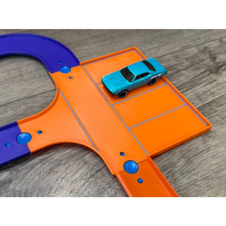 Junção de Pista com Estacionamento Compatível com Hot Wheels - Com encaixe integrado e soltura facil