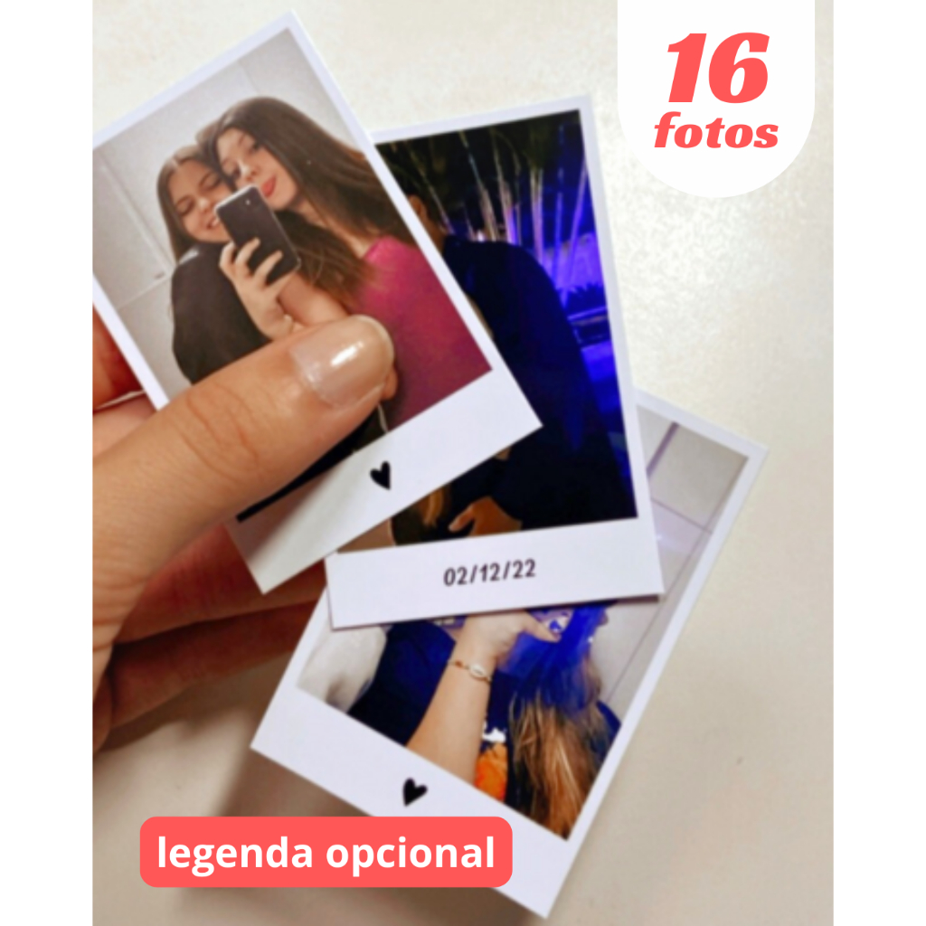 Mini Fotos 16, 32, 48 UNIDADES -  Com legenda - Alta Qualidade em Oferta na Shopee