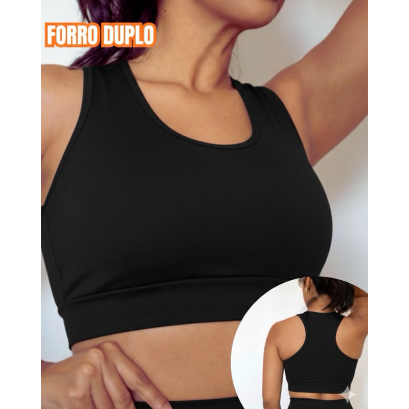 Top Nadador Sem Bojo Forro Duplo –  Confortável tecido leve e fresco perfeito para o dia a dia em Oferta na Shopee