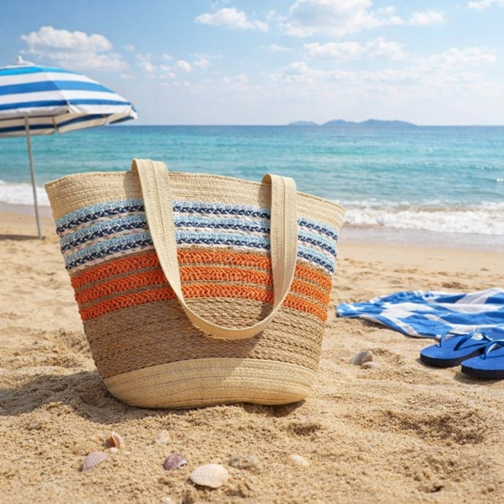 Bolsa Feminina de Palha Trançada Estilo Cesta Grande Capacidade Tote par Trabalho Viagem Praia Verão