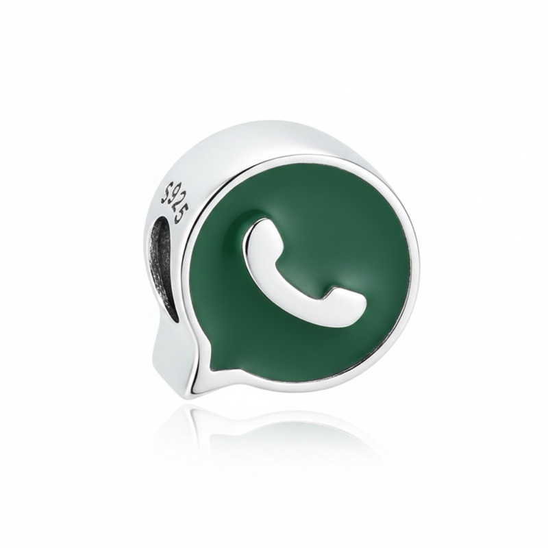 Berloque Charm Whats Mensagem Aplicativo em Prata 925