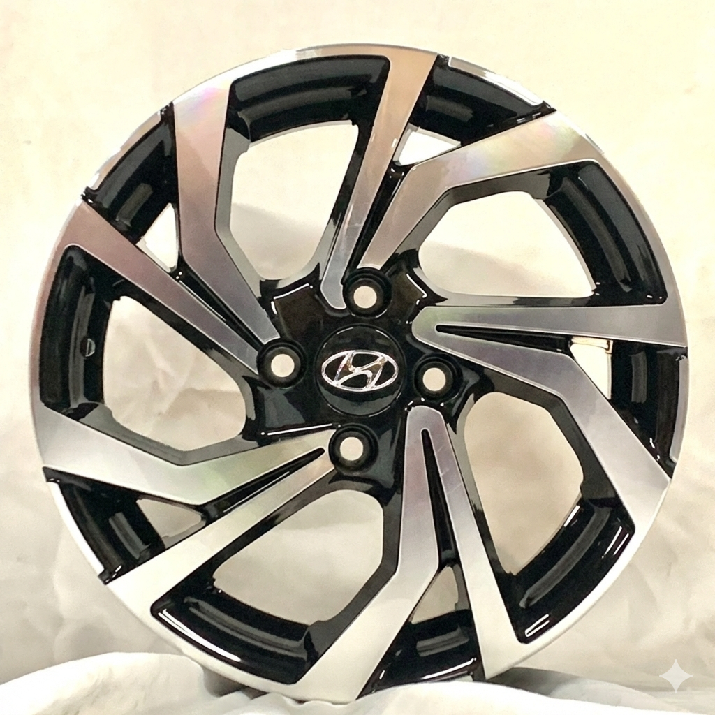 Jogo De Roda Aro 15 Hyundai Hb20 Comfort 1.0 Vision R-Spec 4x100 Preta Diamantada