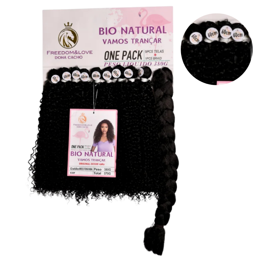 Cabelo Cacheado Freedom&Love Bio Natural Modelo Miss Pink 380g 85cm Jumbo Braid Melhor Preço - Miniatura 2