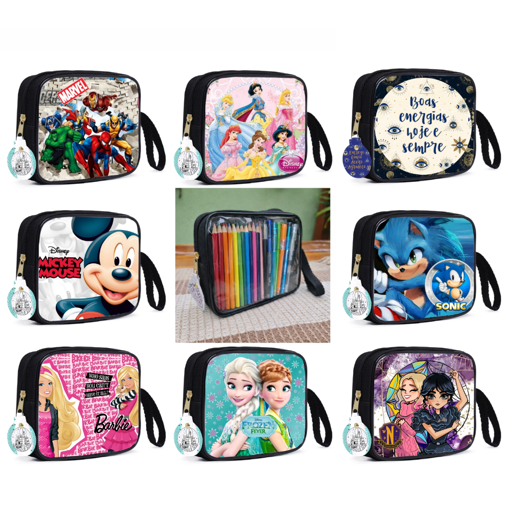 Necessaire Multiuso Estojo Escolar / Escolha sua Estampa: