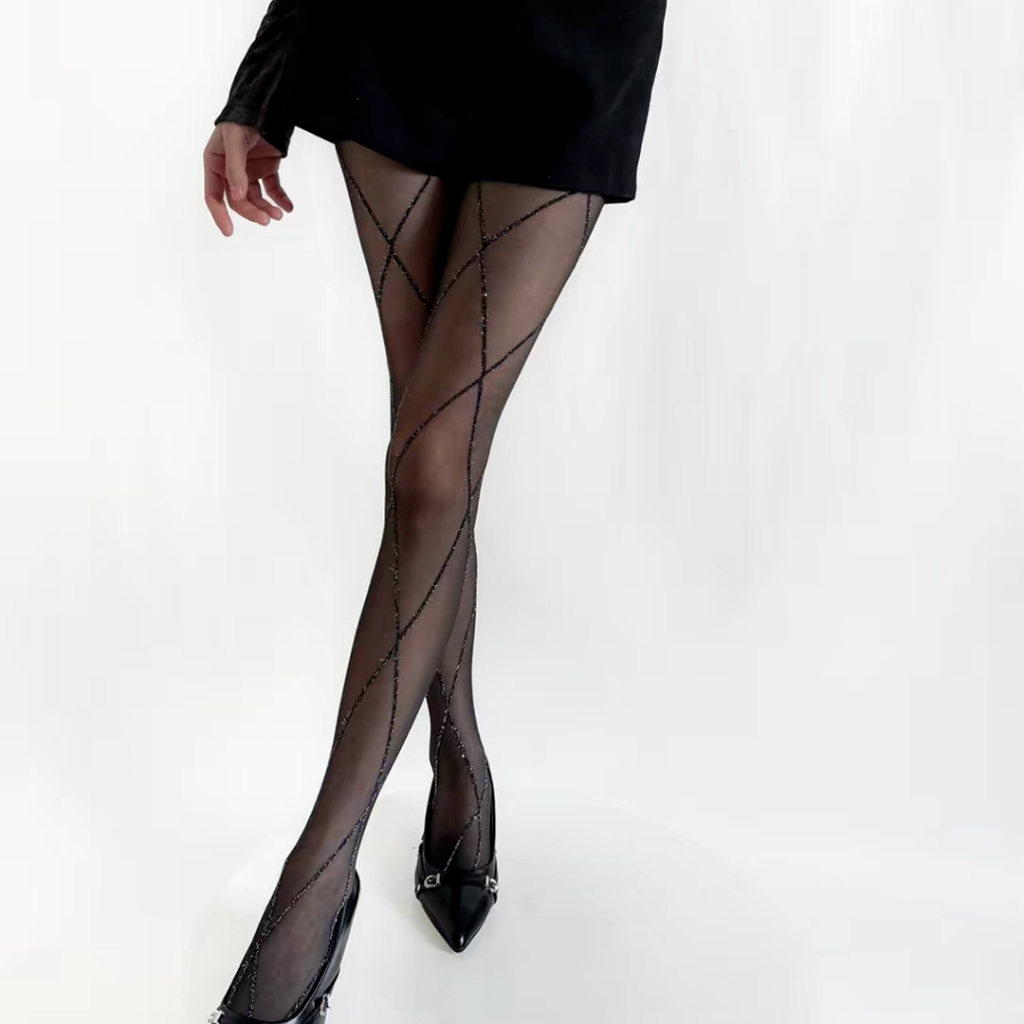 MEIA CALÇA FEMININA GEOMETRICA COM BRILHO DO 36-42 em Oferta na Shopee