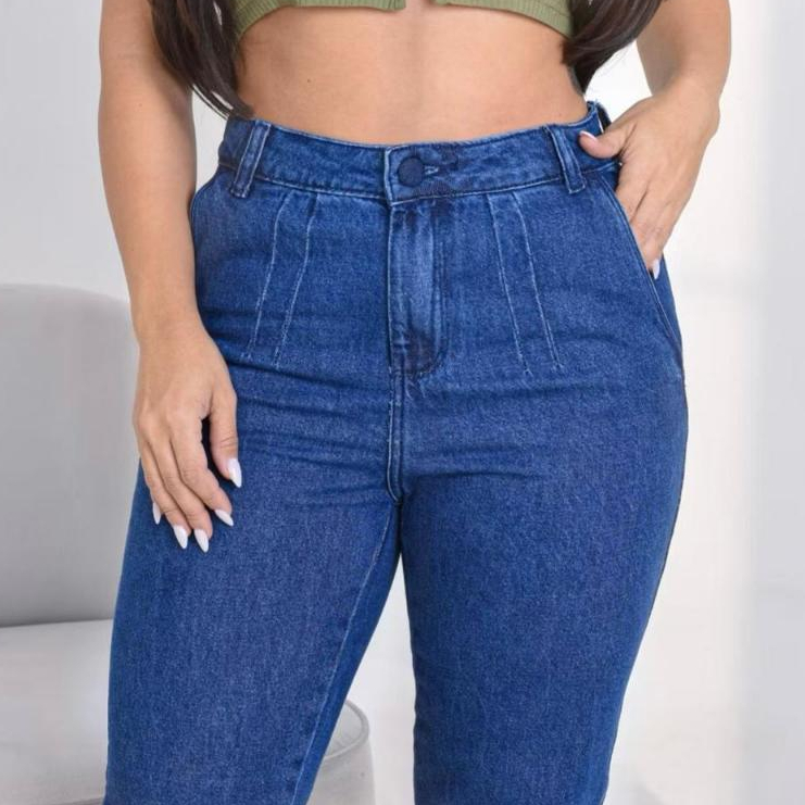 Calça Mom Jeans Com Pinça Tradicional Premium Moda Feminina em Oferta na Shopee