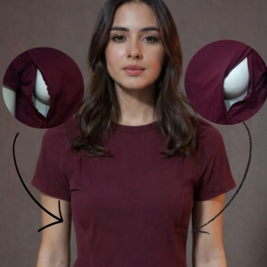 Camiseta de Amamentação para Grávida com zíper nas laterais 100% Algodão Confortável e Prática em Oferta na Shopee