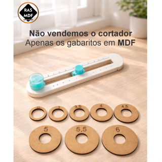 Kit Gabaritos para Cortador Circular KW-triO 8 Círculos de MDF para Adesivos Papel e Tags em Oferta na Shopee