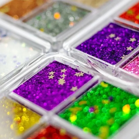 Paleta Miss Rose Sombra Glitter Em Gel Maquiagem Carnaval Cores Vibrantes Colorida estrela Pigmento