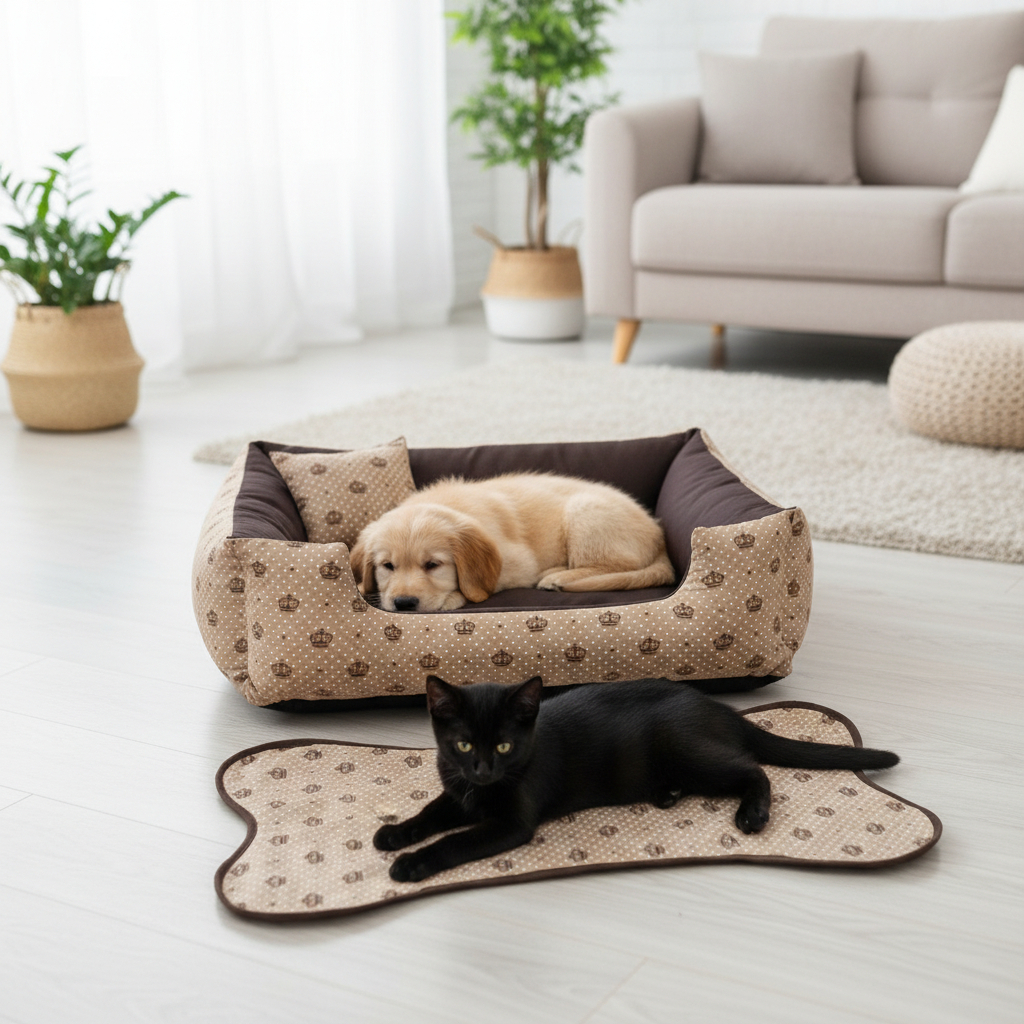 caminha de cachorro médio cama dog cama pra gato  cama 60x60cm+ tapete de comedouros