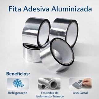 Fita Adesiva Aluminizada Refrigeração 48MMX40M em Oferta na Shopee