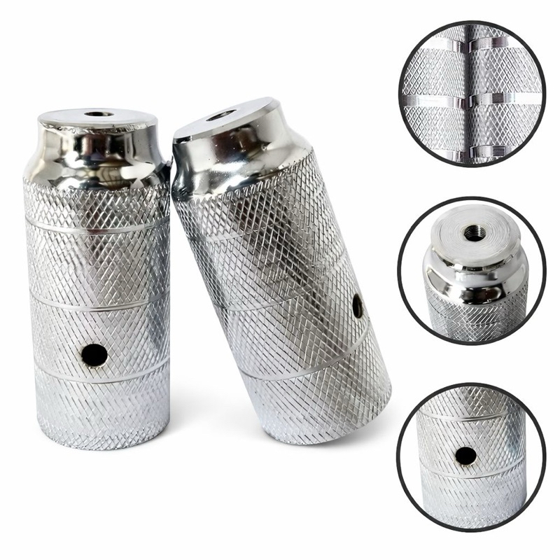 Pedaleira Apoio De Pé Grande Em Aço Carbono Resistente Forte Trolhão Cromado Para Bicicleta BMX Freeride Dirt Jump