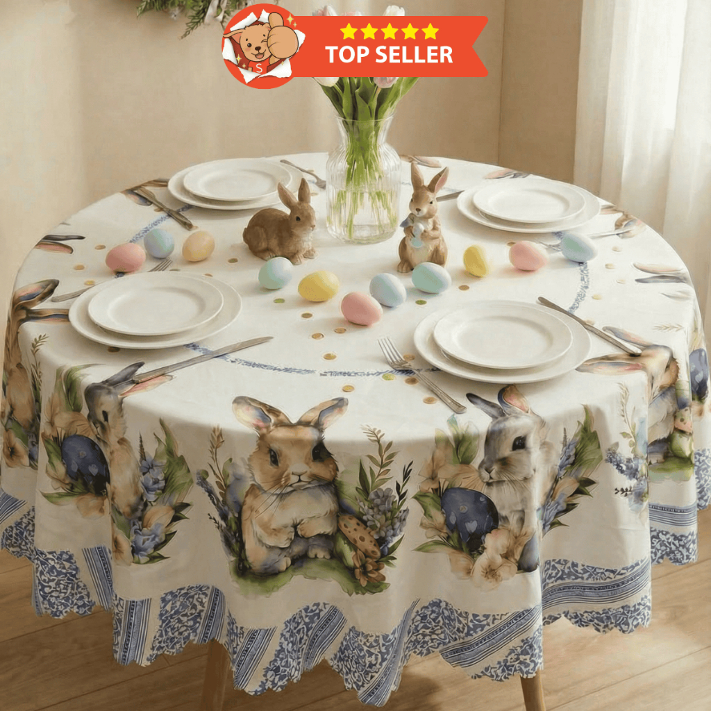 Toalha de mesa Para 4 lugares Redonda Pascoa 1.40 x 1.40 (Cozinha, Decorativa, Datas Comemorativas) em Oferta na Shopee