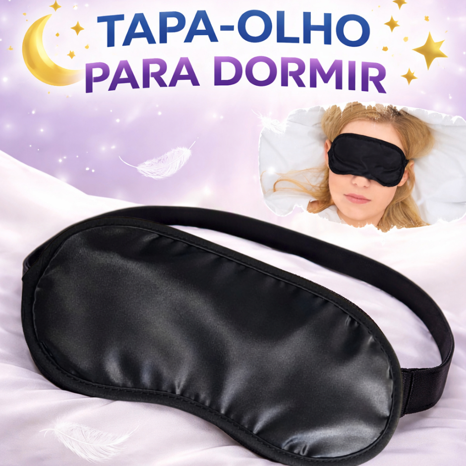 Kit 2 Máscara Tapa Olho para Dormir Viagem Preto Sleep Mask (AC25)