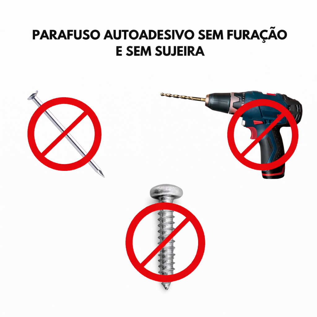 Gancho Parafuso de Parede Autoadesivo Multiuso Sem Furo  Para Pendurar Quadros Utensílios De Cozinha Banheiros