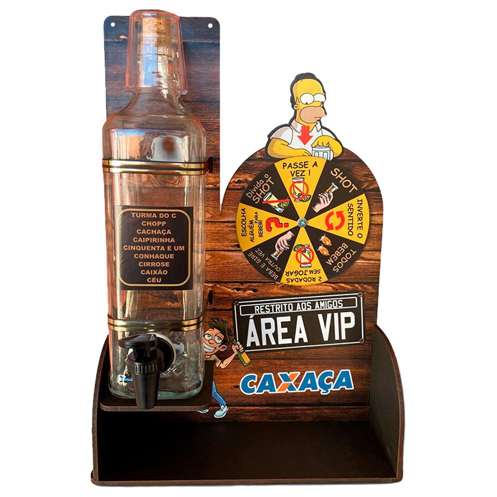 Pingômetro com Jogo de Roleta Gira Drinks Shot + Copo Decor