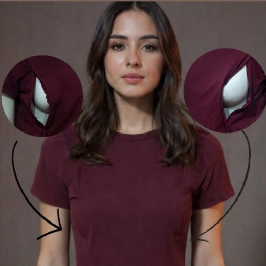 Camiseta t-shirt Feminina para Amamentação na Gravidez com zíper nas Laterais 100% Algodão Eficiente em Oferta na Shopee