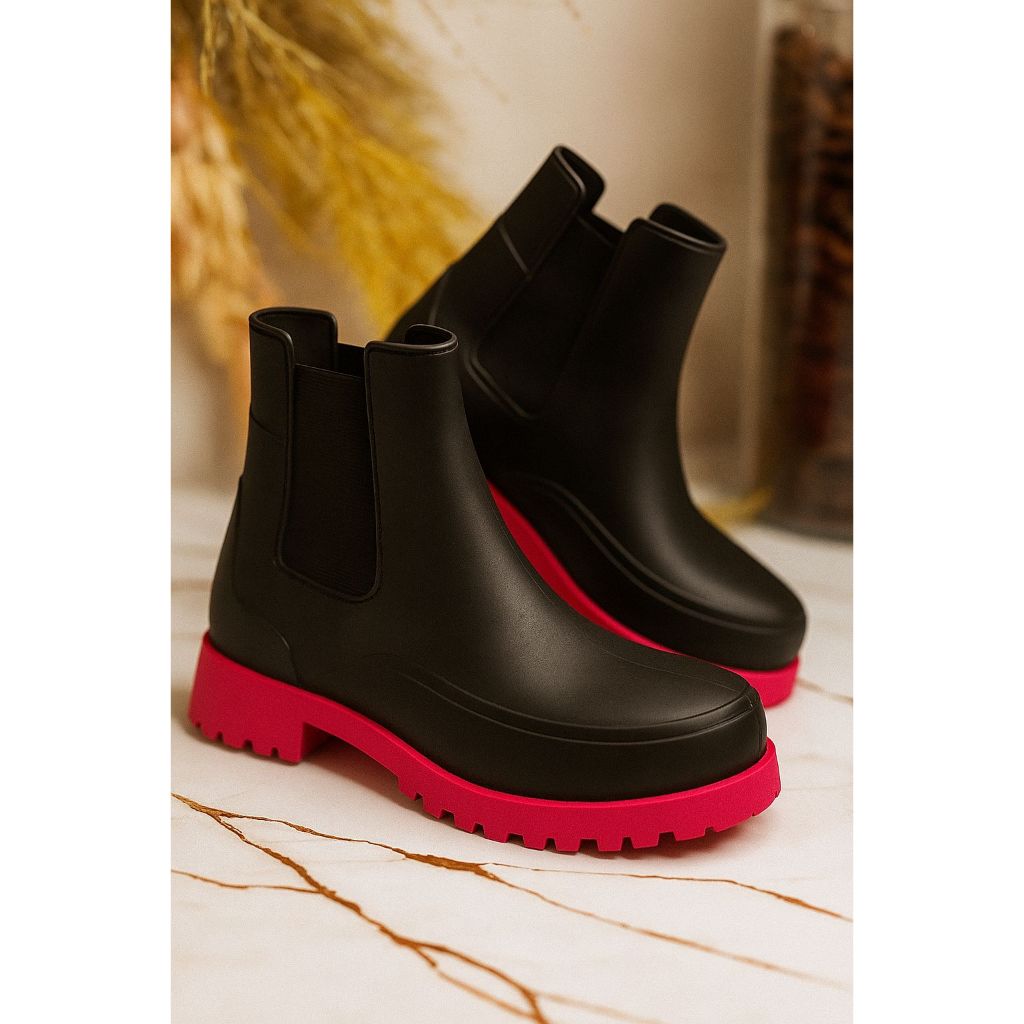 Bota Galocha Feminina Preto 33 ao 40 - Conforto e Estilo com Solado Tratorado Pink Preta Branca em Oferta na Shopee