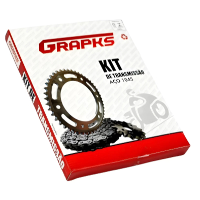 Kit Relação Transmissão GRAPKS| YBR |  TITAN 150/160  |  SUZUKI YES | FAN 125 | XTZ CROSSER 150