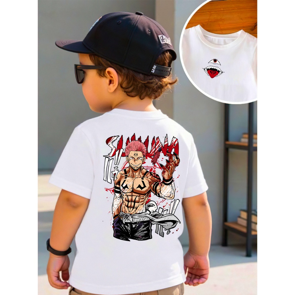 Camiseta Infantil Anime Sukuna Criança Unissex 100% Algodão em Oferta na Shopee